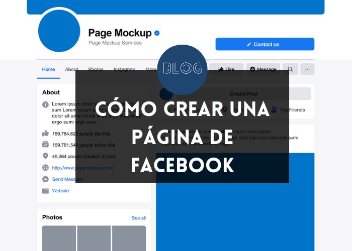 crear una página de Facebook
